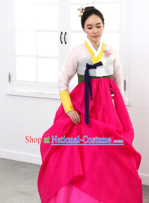 Top Korean Traditional Hanbok Birthday Ceremonial Clothes Complete Set for Women