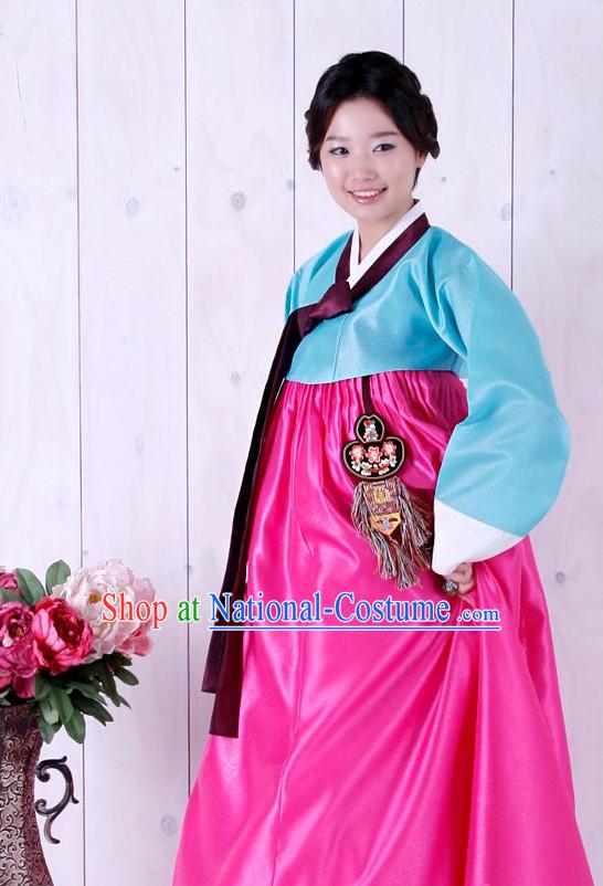 Top Korean Traditional Hanbok Birthday Ceremonial Clothing Complete Set for Women