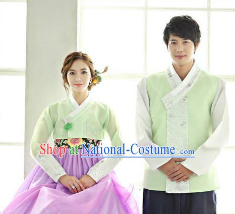 Top Korean Traditional Hanbok National Costumes Complete Set for Brides and Bridegroom