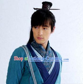 Long Black Chinese Swordsmen Wig