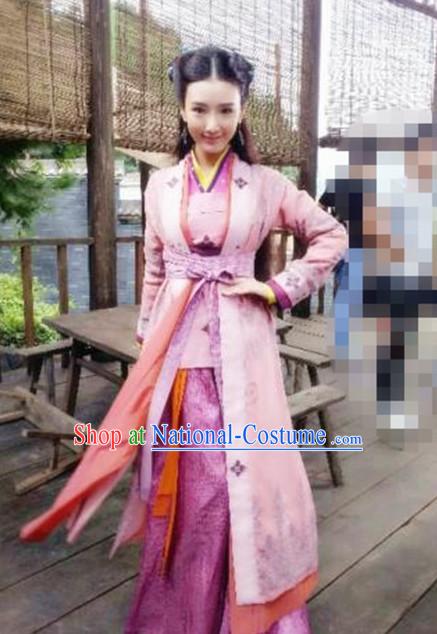 Asian Fashion Swordswomen Costumes Complete Set for Girls