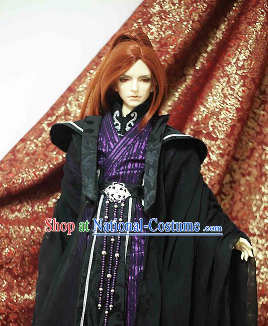 Chinese Costumes Traditional Clothing China Shop Hanfu Black Master Outfit for Men