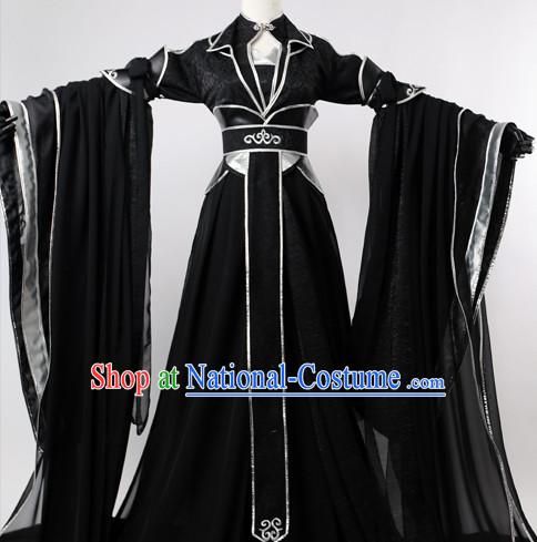 Chinese Black Swordsmen Hanfu Cosplay Halloween Costumes Carnival Costumes for Men