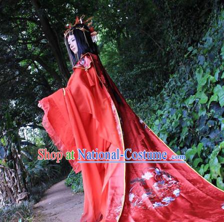 Chinese Red Wedding Hanfu Dresses for Brides