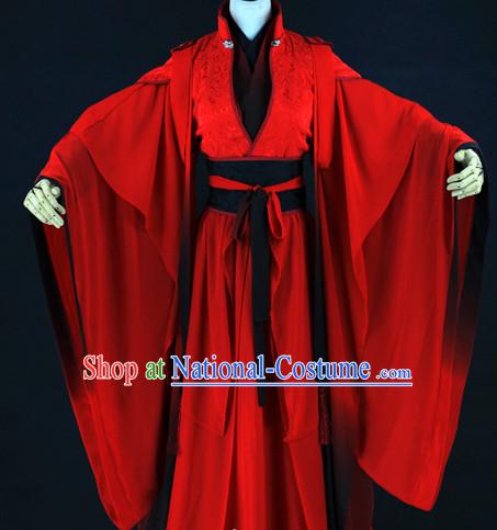 Chinese Red Wedding Hanfu Dresses for Bridegrooms