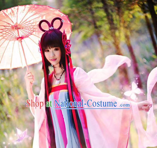 Chinese Halloween Costumes Traditional Clothing China Shop Fairy Kimono Dress and Hair Accessories