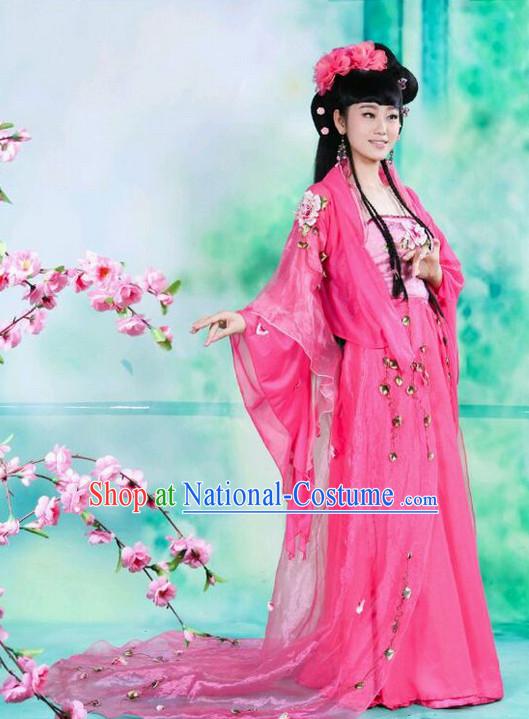 Chinese Princess Costumes Asian Fashion and Hair Decorations Complete Set for Women