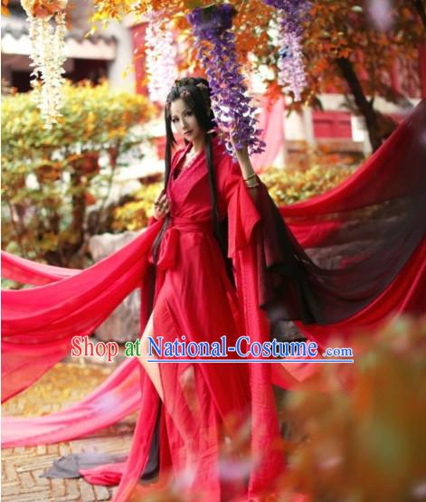 Chinese Red Hanfu Costume Asian Fashion China Civilization Medieval Costumes Carnival Costume