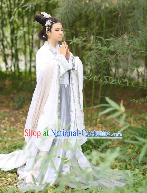 Asian Fashion Chinese Female Hanfu Clothing and Hair Jewelry Complete Set for Women