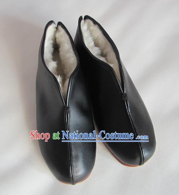 Handmade Chinese Traditional Leather Winter Shoes online Shopping Footwear