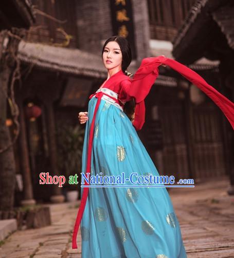 Asian Fashion Oriental Dresses Chinese Hanfu Plus Size Classy Costumes Complete Set