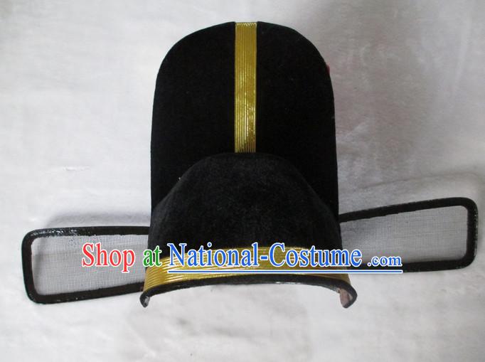 Black Chinese Government Official Hat for Men