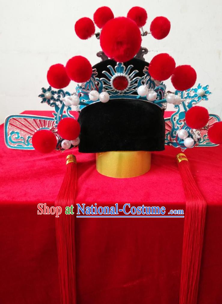 Oriental Chinese Auspicious Traditional Wedding Bridegroom Hat for Men