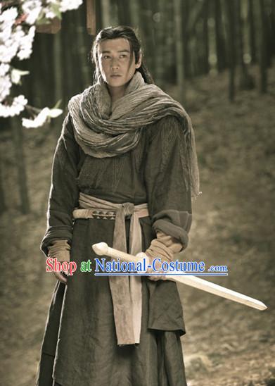 Chinese Ancient Swordman Costumes Complete Set for Men