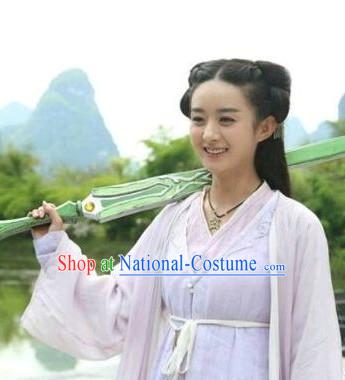 Chinese Ancient Fairy Swordswoman Costumes Complete Set