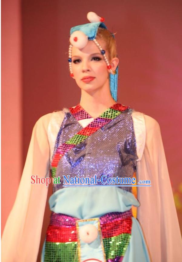 Oriental Clothing Chinese Tibetan Dance Costumes and Headdresses Cheap Dance Costumes online