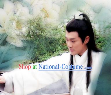 Chinese Ancient Style Male Black Long Wig