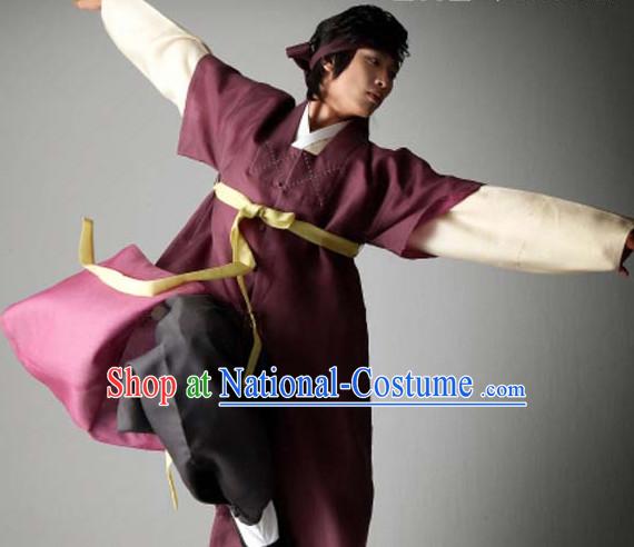 Top Korean Traditional Custom Made Ancient Swordsmen Hanbok Complete Set for Men