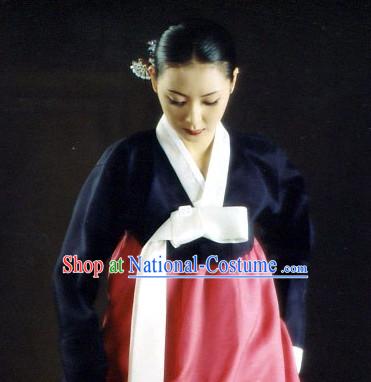 Traditional Korean Custom Made Special Day Customized Hanbok Eveing Dress Complete Set for Women