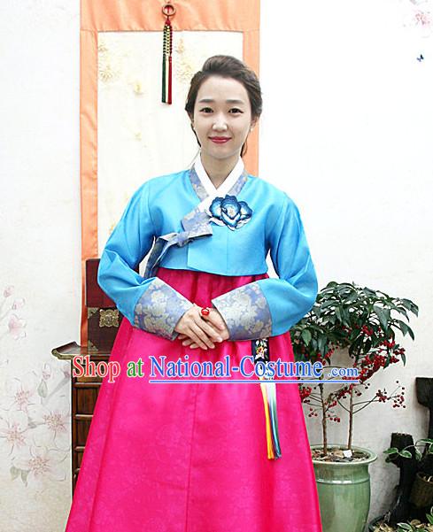 Traditional Korean Custom Made Special Day Customized Hanbok Eveing Dress Complete Set for Women