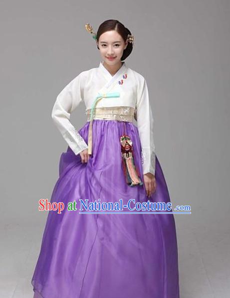 Traditional Korean Custom Made Special Day Customized Hanbok Costumes Complete Set for Women