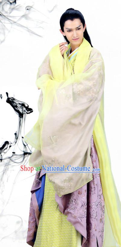 Chinese Handsome Man Hanfu Traditional Dress Complete Set