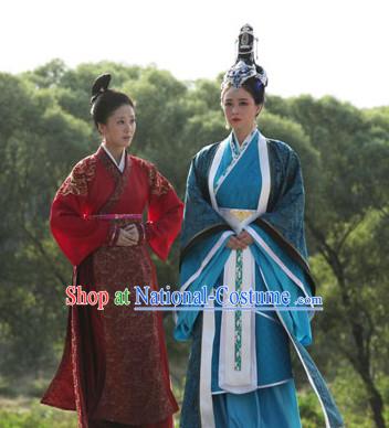 Blue Chinese TV Drama Series Empress and Hair Accessories Complete Set for Women