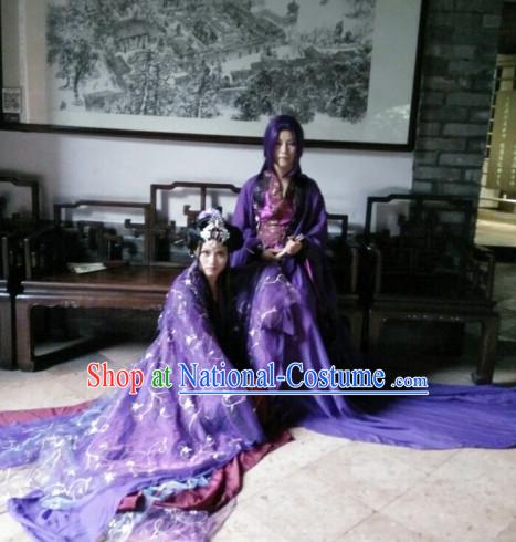 Chinese Purple Cosplay Costumes Asia Fashion Ancient China Culture