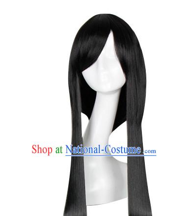 Traditional Asian Chinese Black Long Wig