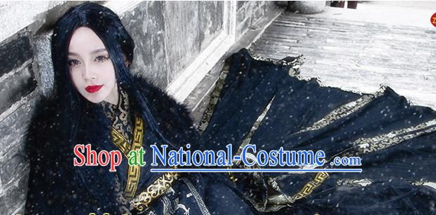 Asia Fashion Ancient China Culture Chinese Black Swordman Costumes