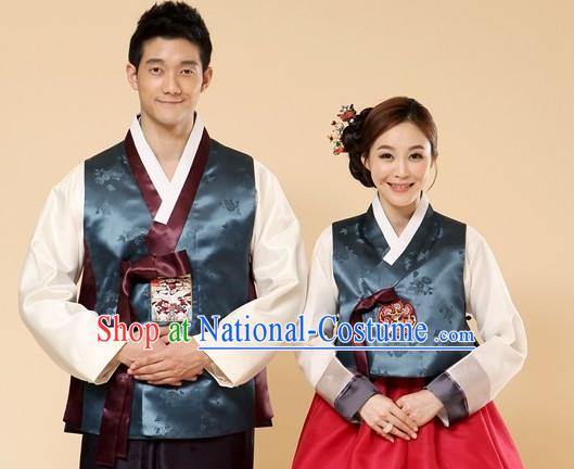 Traditional Korean Custom Made Couple Ceremonial Hanbok Complete Set