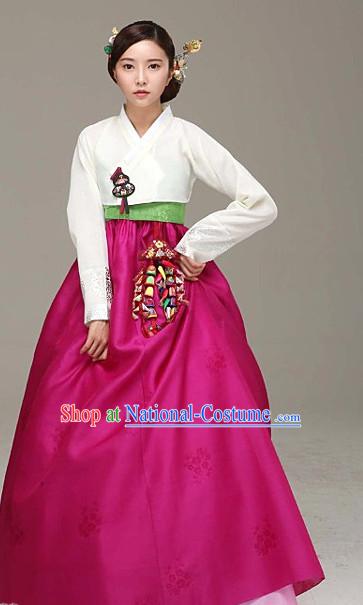 Traditional Korean Mother Custom Made Hanbok Costumes Complete Set for Ladies