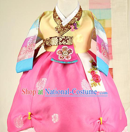 Traditional Korean Mother Custom Made Hanbok Costumes Complete Set for Girls