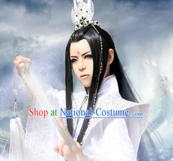 Asia Fashion Ancient China Culture Chinese Wide Sleeves Prince Kimono Dresses and Coronet