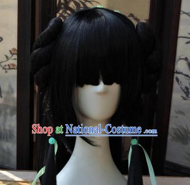 Asian Traditional Chinese Wigs Cosplay Wigs Ancient Costume Wigs Hair Pieces for Girls