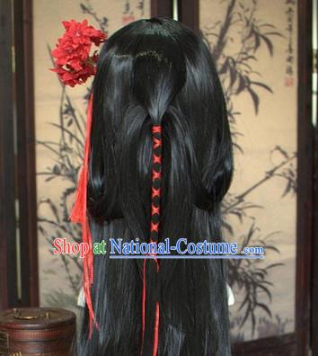 Chinese wigs cosplay wigs long black wigs ancient costumes hanfu