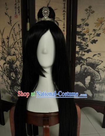 Asian Traditional Chinese Long Wig Cosplay Wigs Ancient Costume Wigs for Men