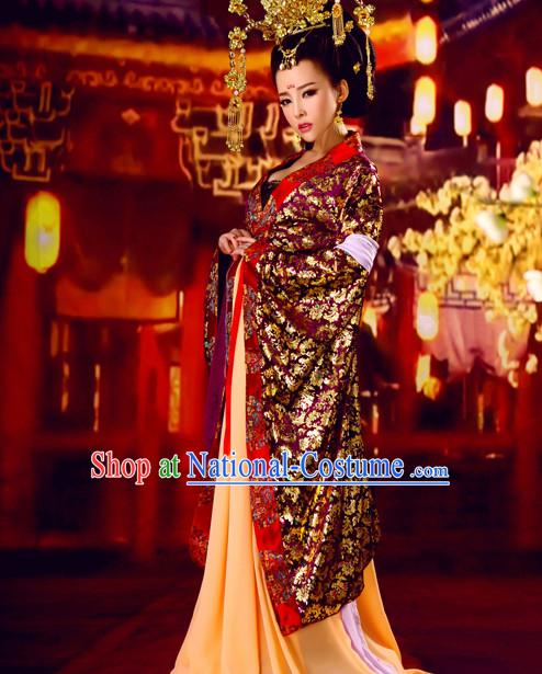 Asian Fashion Chinese Empress Costumes and Hat Complete Set