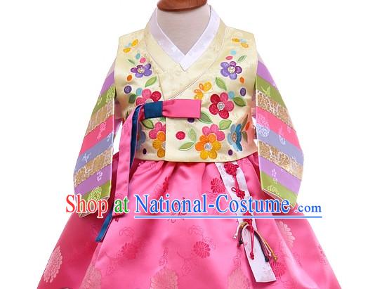 Traditional Korean Custom Made Children Birthday Ceremonial Hanbok Complete Set