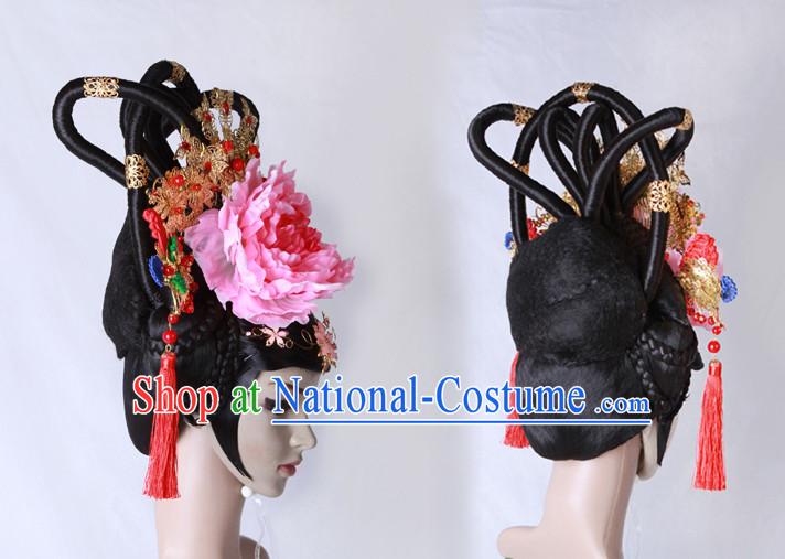 Chinese costumes wigs hair accessories hanfu traditional dress ancient costume