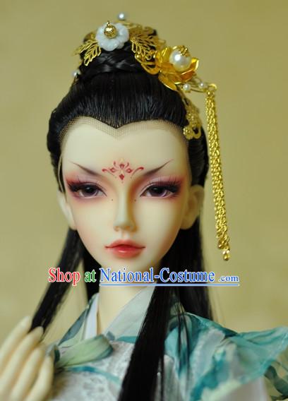 Chinese Traditional Black Wig and Hair Accessories Hairpin Hair Jewelry