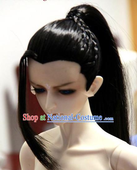 Black Chinese Traditional Costumes Long Wig