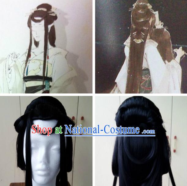 Chinese Ancient Costumes Long Black Wig