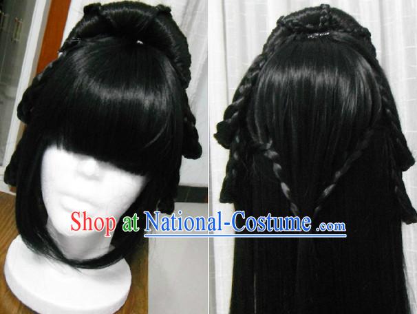 Chinese Ancient Costume Long Black Wig