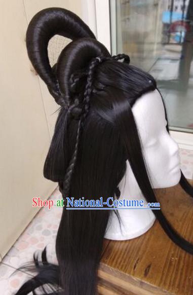 Chinese Ancient Costume Empress Long Black Wig