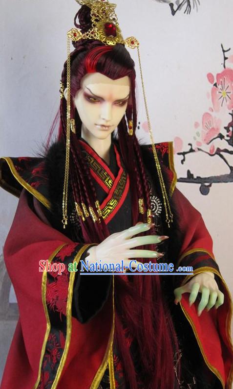 Chinese Traditional Prince Dress and Hair Accessories Complete Set for Men