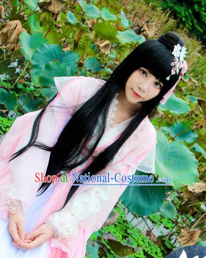 Chinese Traditional Fairy Costumes and Hair Accessories Complete Set