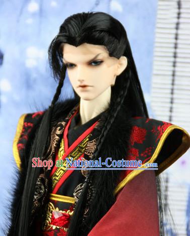 Chinese Traditional Mens Long Black Wig