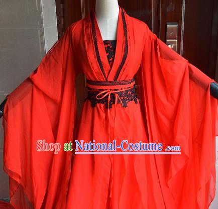 Chinese Ancient Red Wedding Dress Complete Set