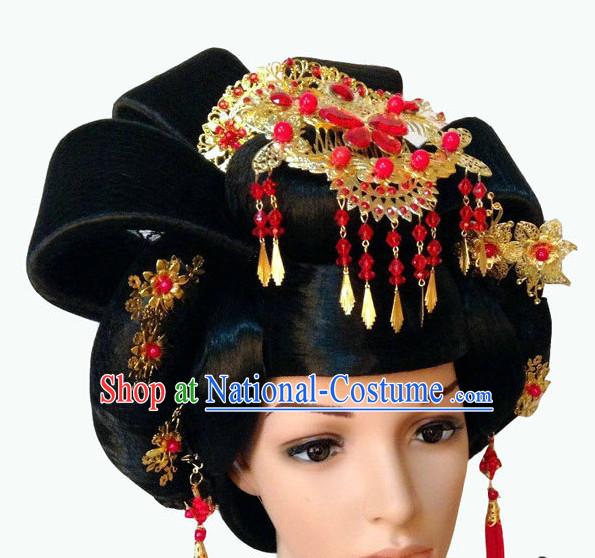 Handmade Chinese Empress Wig and Hair Accessories